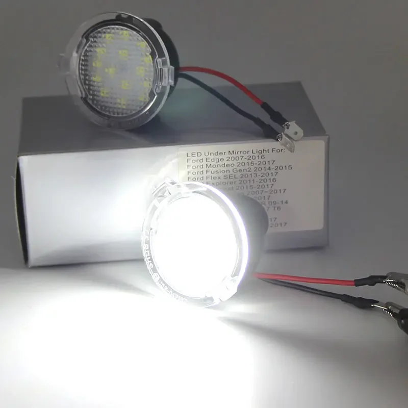 2PCS LED Under Side Mirror Puddle Light Module Lamp For Ford Mondeo MK5 Galaxy S-Max Ecosport Edge Explorer Ranger TKE Limited view 6