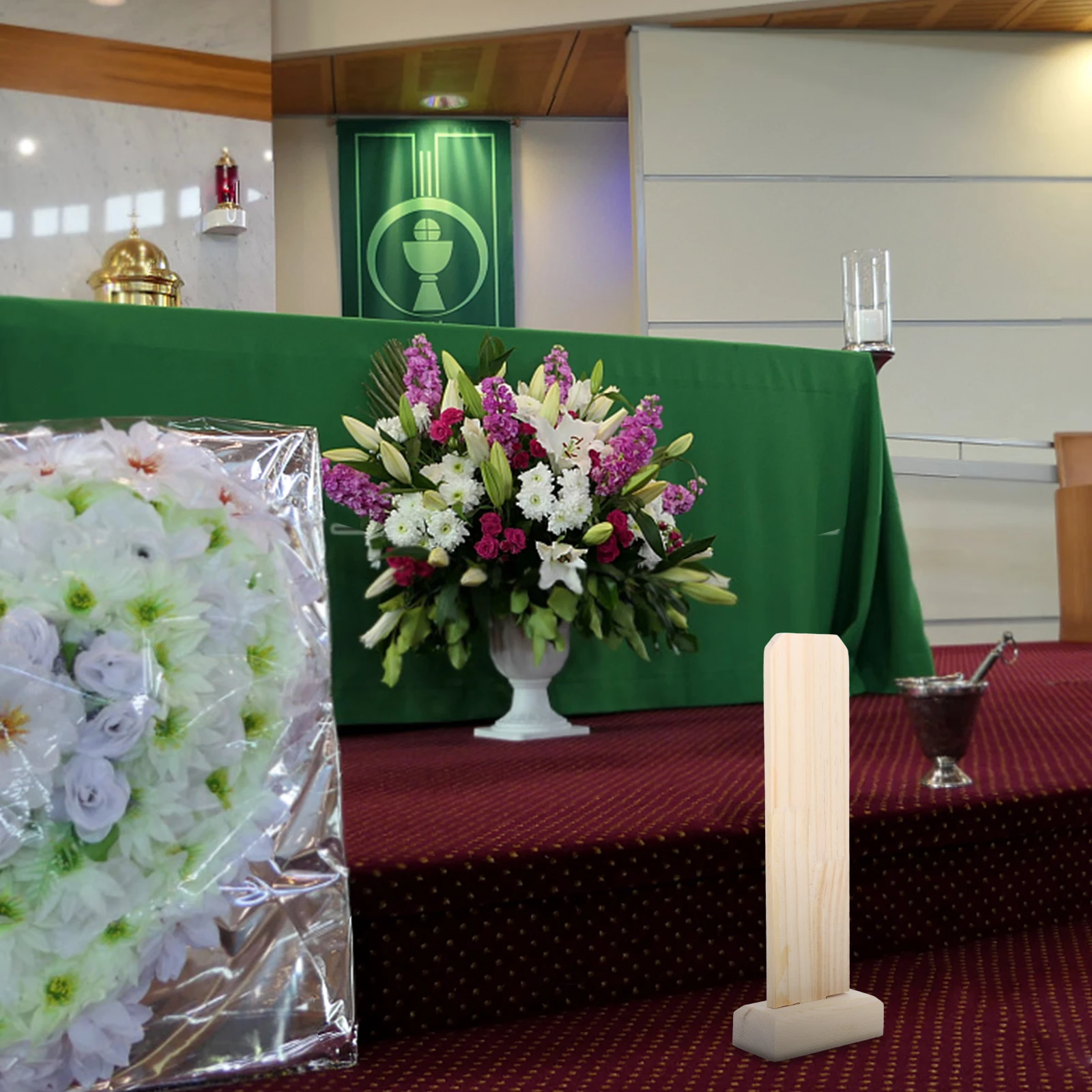 

Wooden Memorial Tablet Rack Wood Color Ancestor Detachable Design Portable Storage Blank Writing Worship Board Temple
