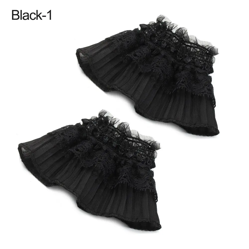 

1Pair Universal Arm Cover Gloves Sweater Decorative Lace Cuffs Detachable Sleeve Cuffs Fake Sleeve Ruffles Elbow Sleeve