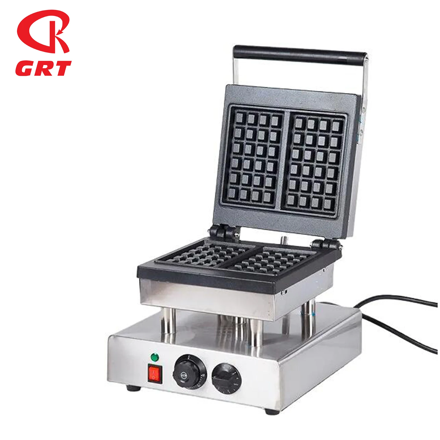 

GRT-SZW-2 Two Slices Rectangle Egg Waffle Making Machine Belgian Waffle Warmer
