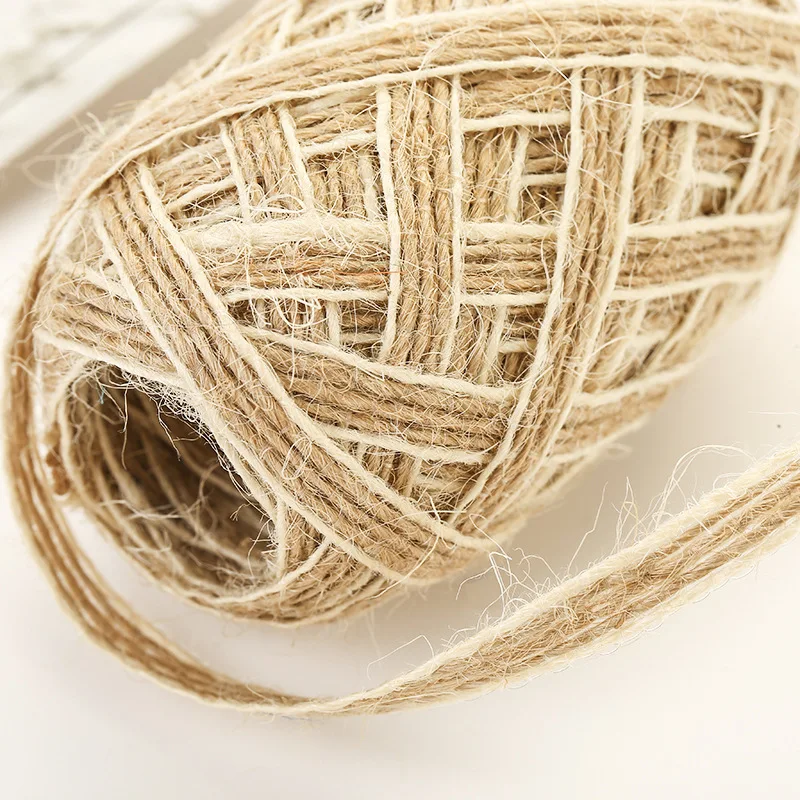 Natural Burlap Jute Rope, Twine Hemp Cord, Home Textile Decor, Fish Rope, Gift Packing Strings, Christmas Party, Wedding Supplie