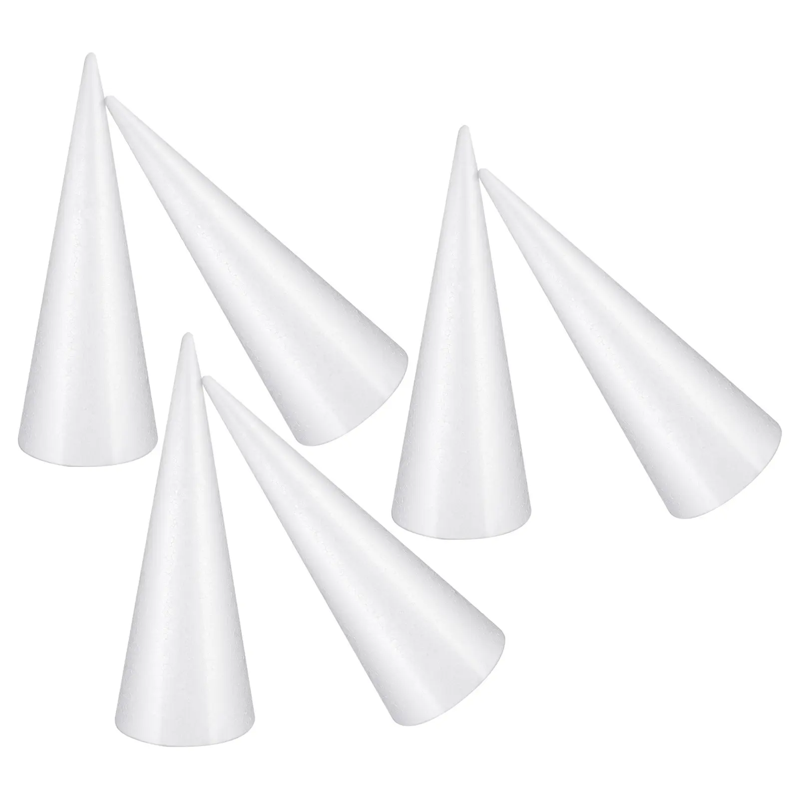 6 Pcs Christmas Foam Craft Shapes Cone Forms Tree DIY Ornaments Cones Ball Crafts Supplies Decoration