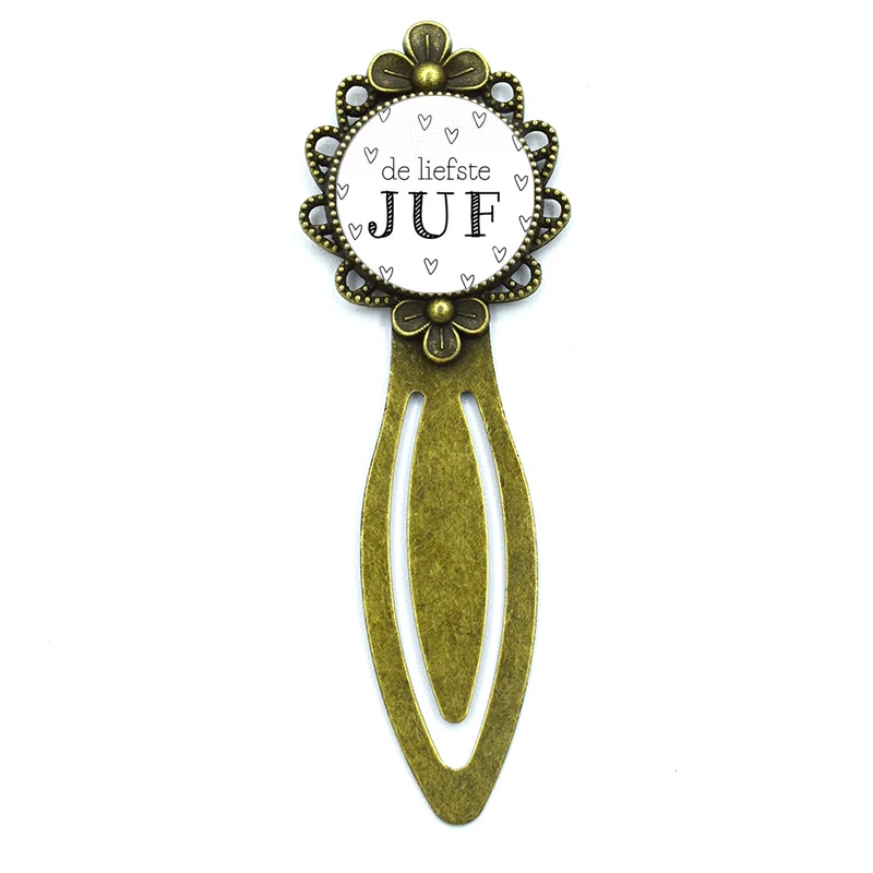 VOOR DE Liefste Juf Sleutelhanger Bookmark Book Mark Label Glass Gems Book Page Marker For Gift School Office Decor