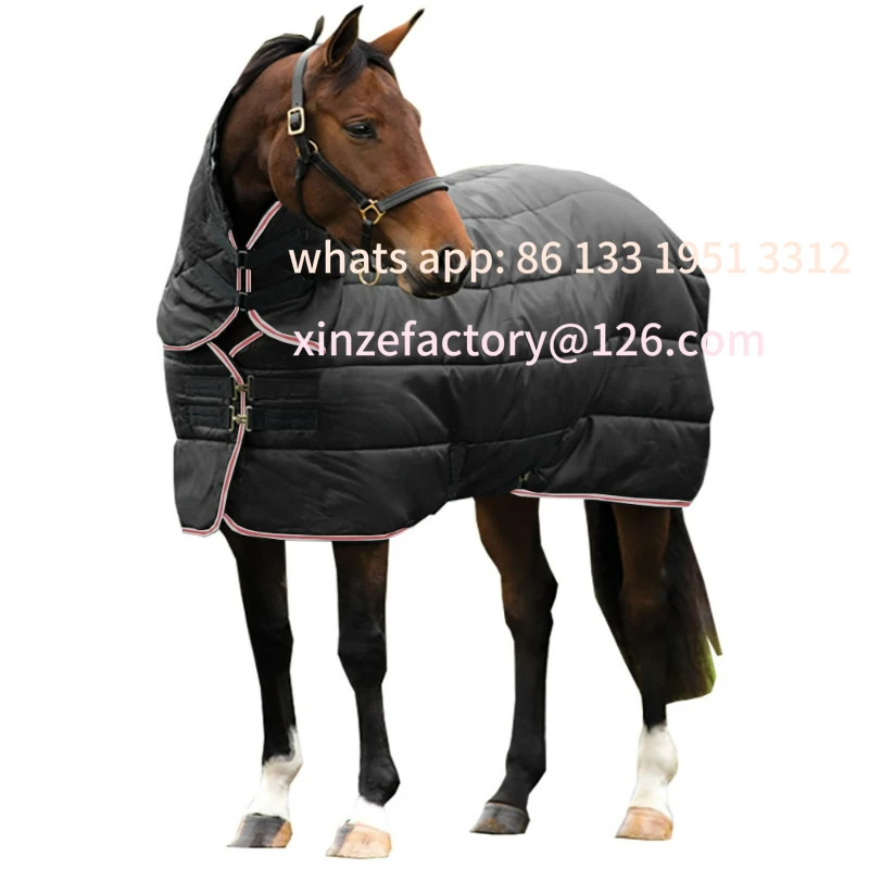 قابلة للتخصيص لملابس الحصان الشتوية الدافئة المقاومة للماء وقابلة للتنفس وخط مضغوط من قماش النايلون المبطن وحزام ملابس الحصان #5