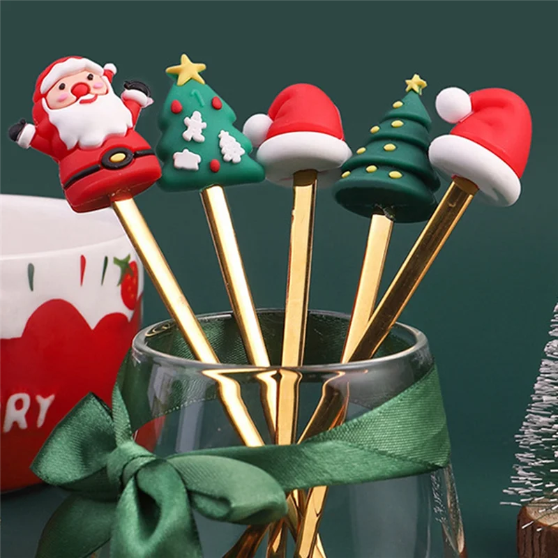 A19F-Christmas Set Gift Tableware Spoon & Fork Set Dessert Spoon Fruit Fork Coffee Spoon Tableware Set