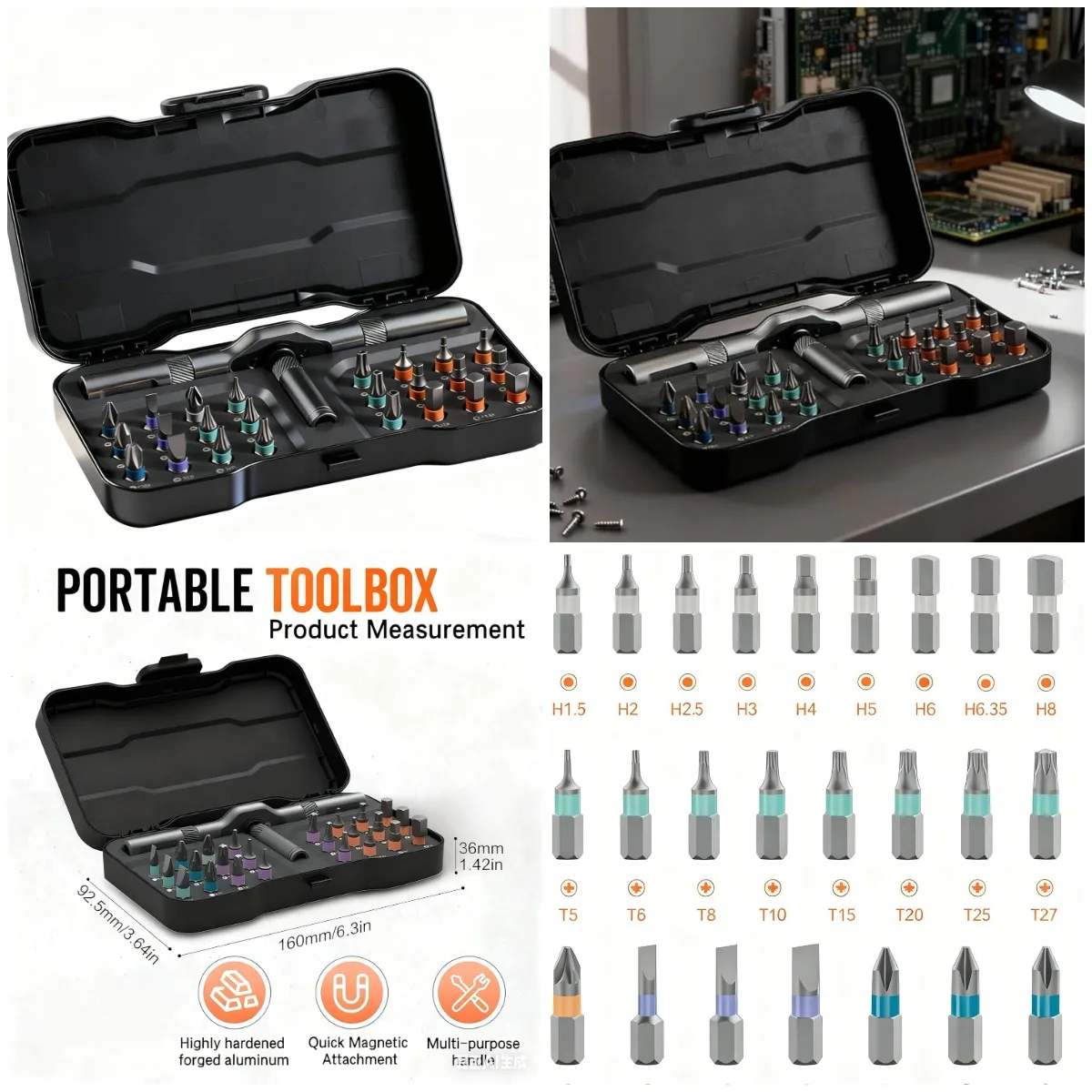 

24-in-1 Magnetic Screwdriver Set with Ratchet Handle & Storage Case for DIY, Laptops, Bicycles
