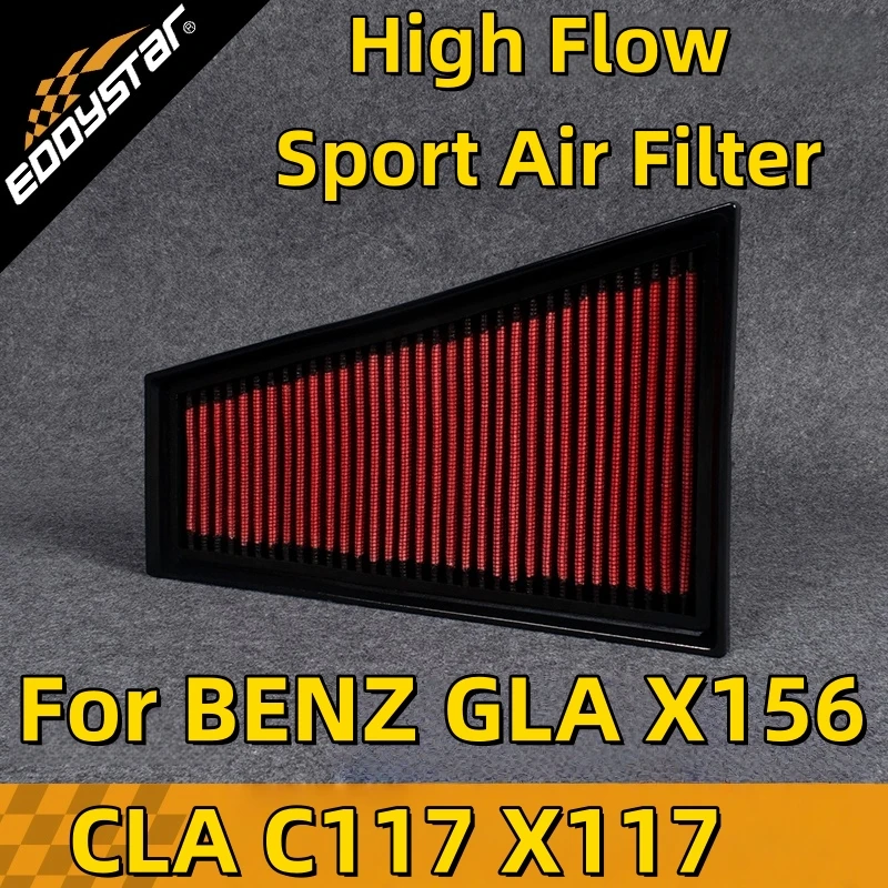 

High Flow Sport Air Filter For BENZ CLA180 200 220 250 C117 X117 GLA180 200 220 250 X156 Washable Racing Intake Filters