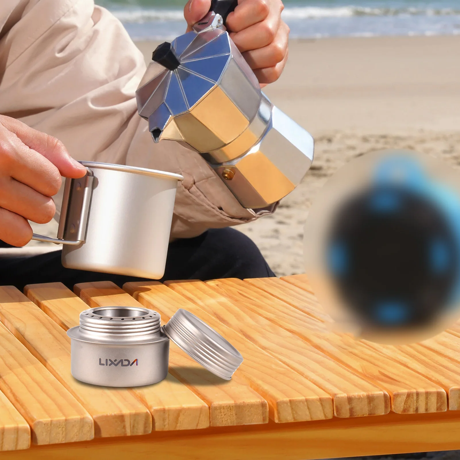 Portable Mini Backpacking Stove Lightweight Ti Alcohol Burner Efficient and Safe Camp Stove for Outdoor Activities Camping