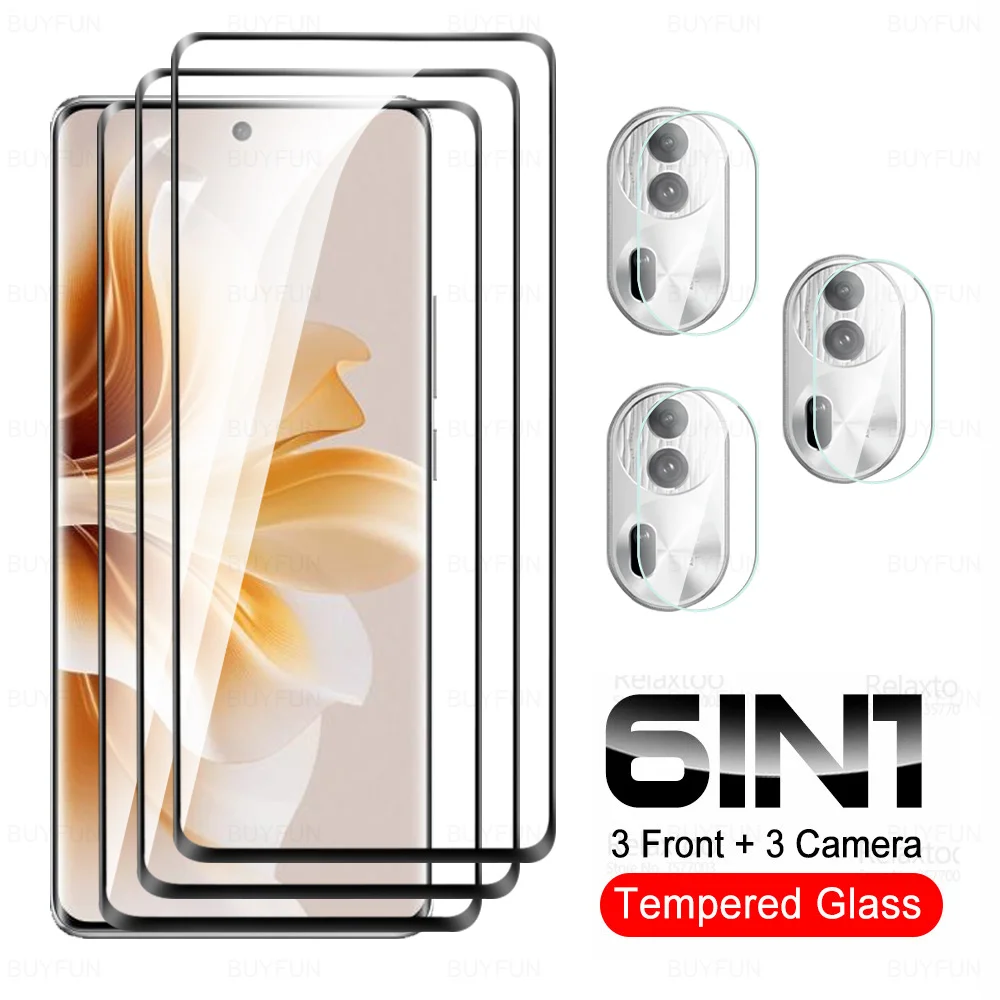 6To1 For Oppo Reno11 Pro Curved Tempered Glass Orro Reno11Pro Reno 11 Camera Glass OppoReno11 11Pro 5G HD Lens Screen Protector