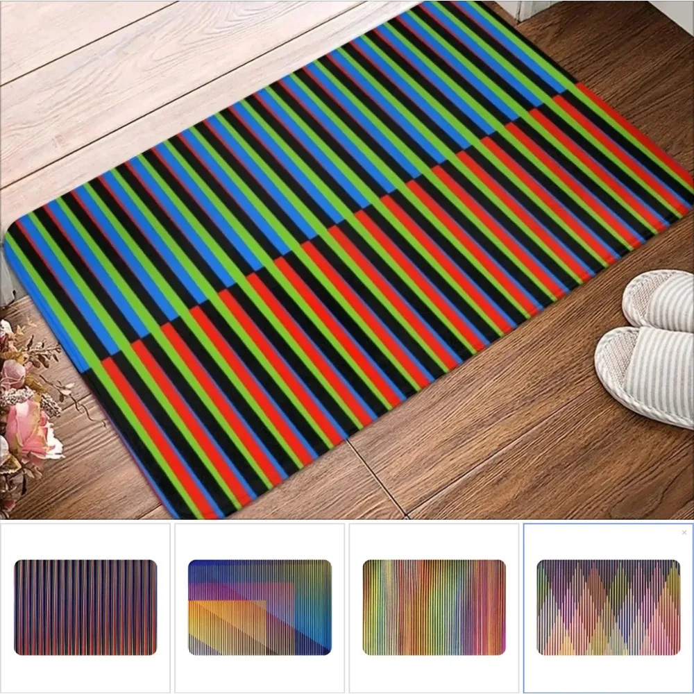 Bunte Fußmatten mit rutschfesten Eigenschaften können im Eingang des Badezimmers platziert werden und als Dekoration als Geschenk verarbeitet werden