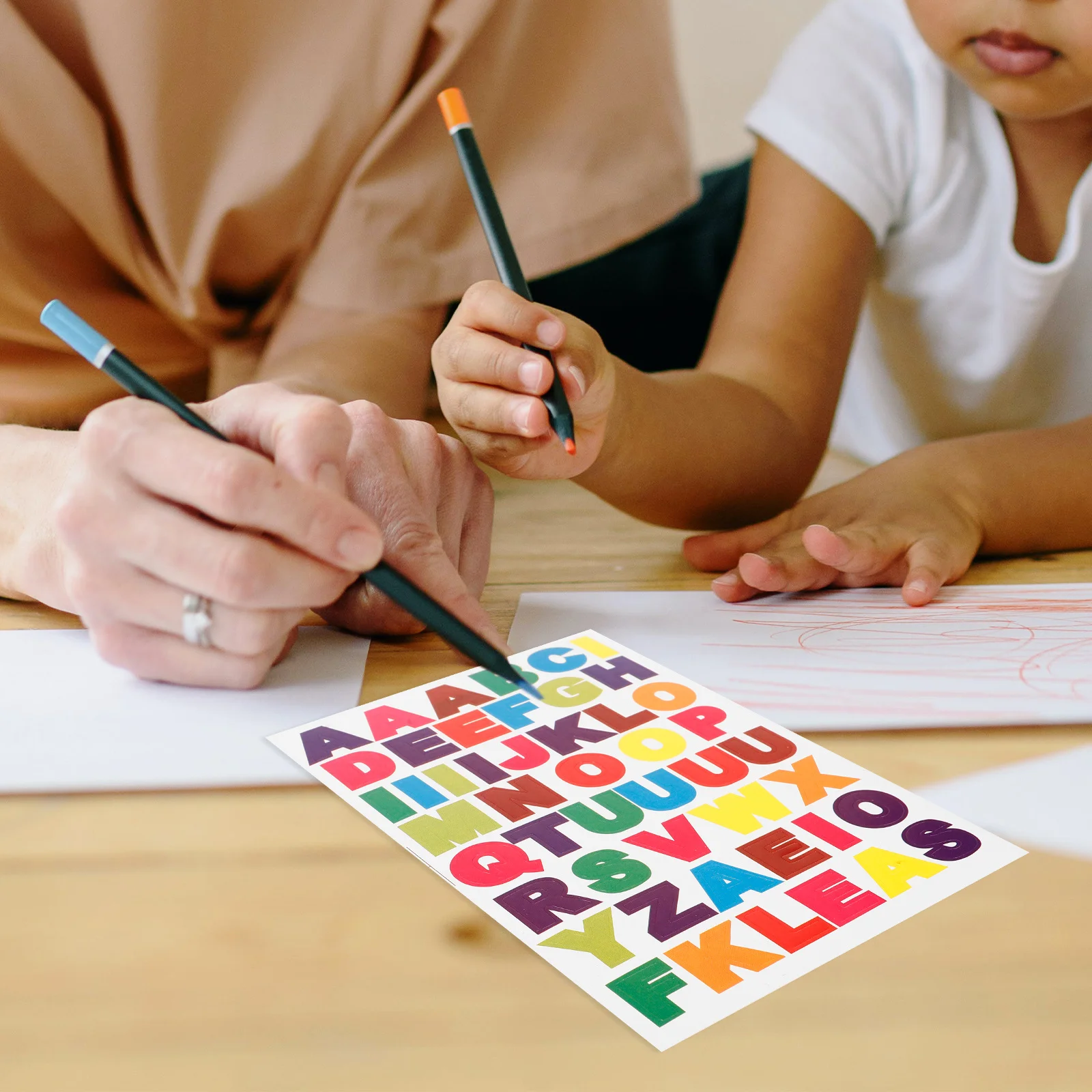 Adesivi con lettere Adesivi alfabetici colorati 10 fogli di carta naturale ecologica autoadesiva fai da te per l'apprendimento della casa