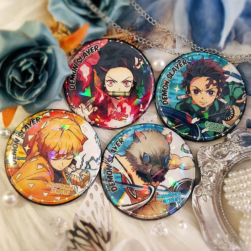 Anime Demon Slayer Kamado Tanjirou Agatsuma Zenitsu Cosplay Badge tinplate Ambitus Colleagues