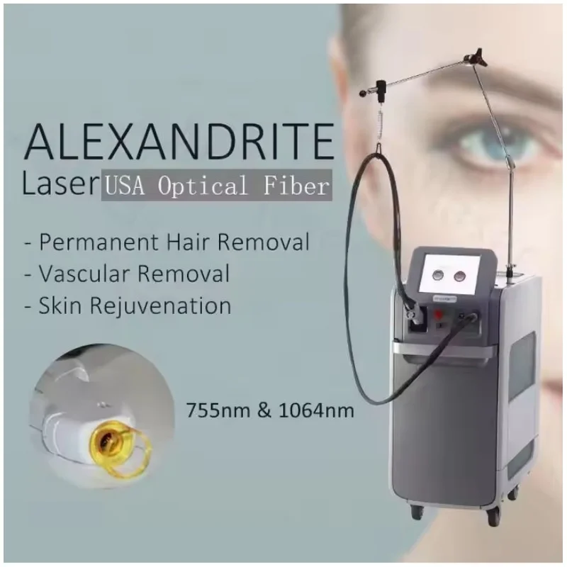 

Система охлаждения кожи Длинный импульсный лазер Nd Yag 1064 нм 755 нм Александритовый лазерный аппарат для удаления волос