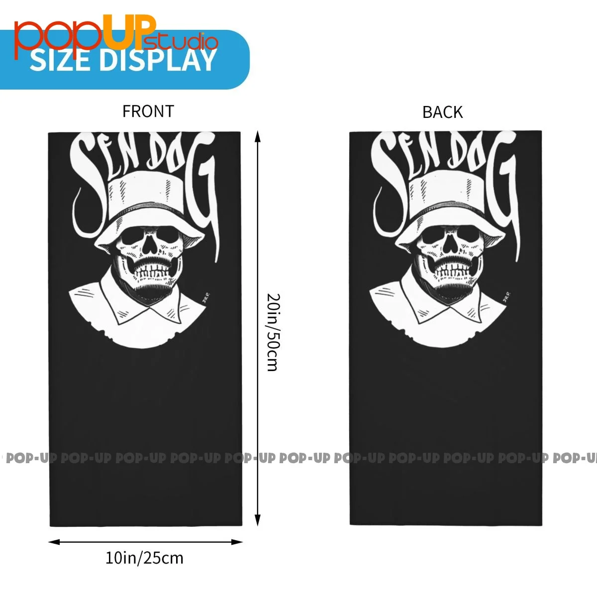 Sen Dog Skull Cypress Hill Old School Stoner Rap Voodoo Sugar Neck Gaiter Bandana Scarf Face Mask