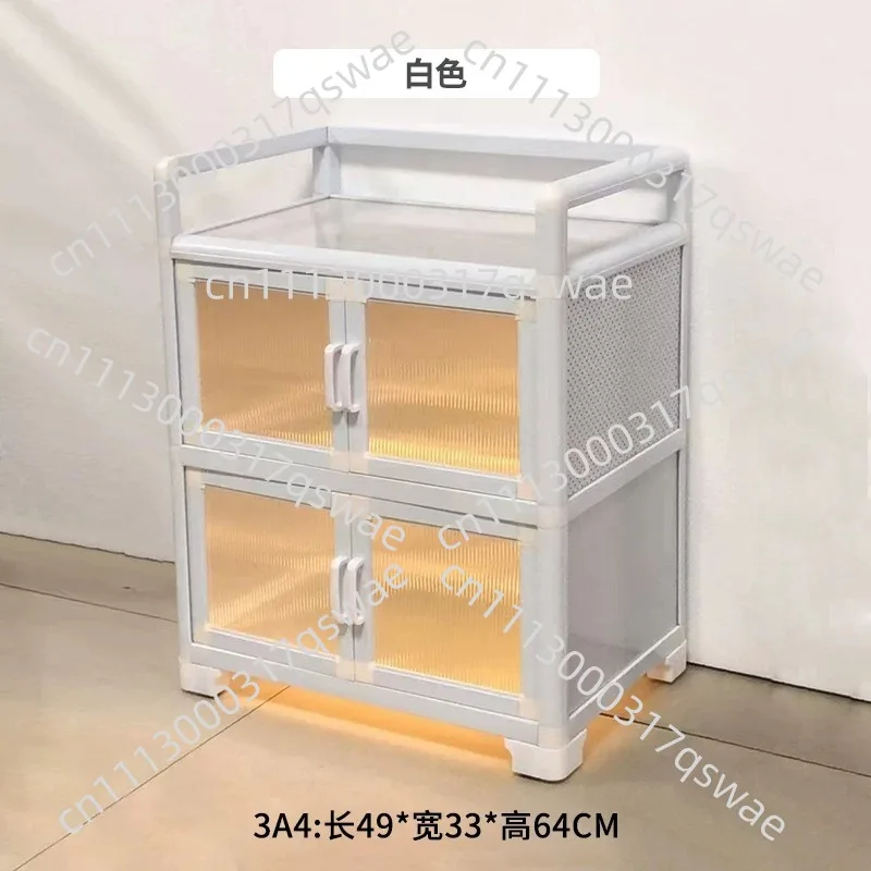 FashionMulti-function Kitchen Cabinets Aluminum Alloy Storage Cabinets Sealed Dustproof Cutlery Holder Magnetic Suction Kitchen