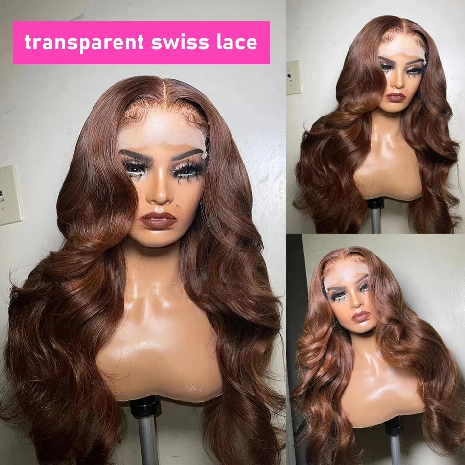 Wig depan renda gelombang tubuh coklat cokelat wig Bob pendek ketebalan 200% rambut manusia 13x4 HD wig Frontal renda untuk wanita