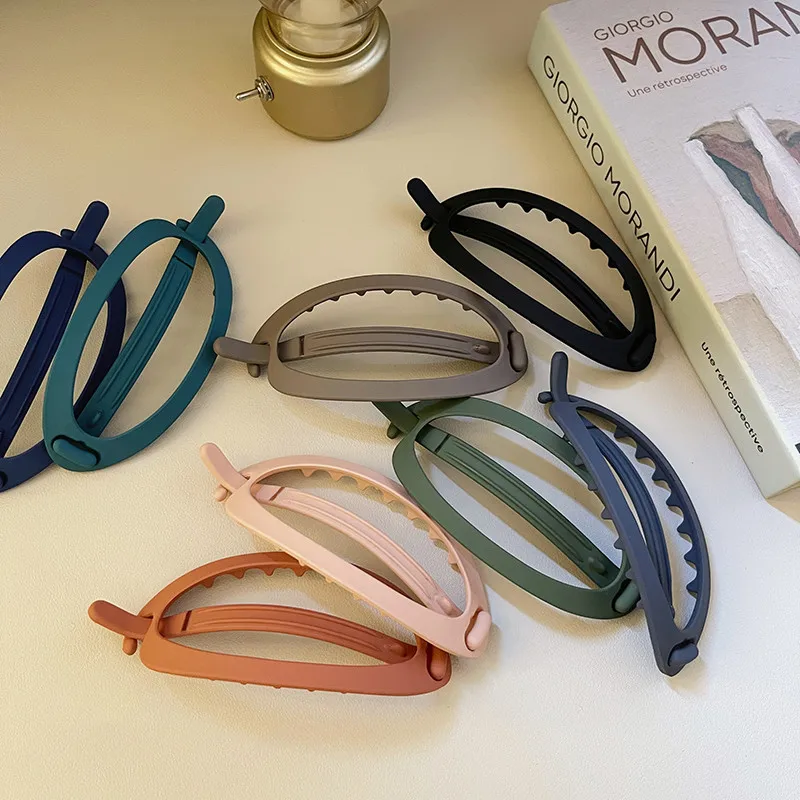 Nuovi fermagli per capelli ovali smerigliati Donne eleganti Fibbia in tinta unita Forcina Versatile moda all'aperto Barrette Accessori per capelli per ragazze