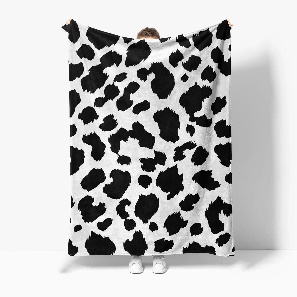 Black Leopard Print Blanket Soft Warm Throw Sofa Bed Cover for Living Room Bedroom Kids Teens Gift