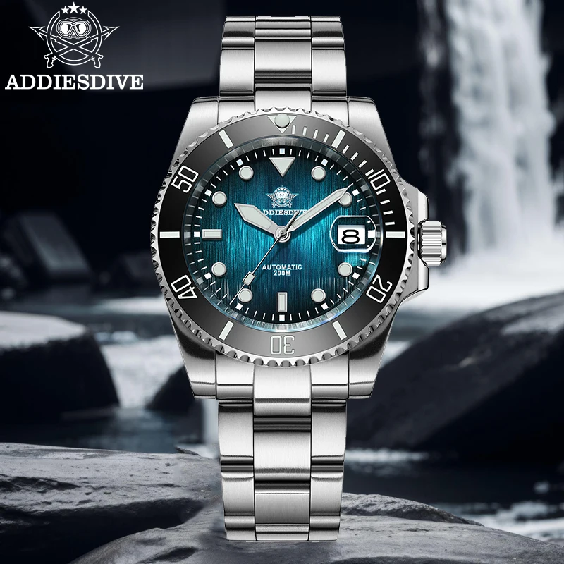 

ADDIESDIVE Automatic Watch for Men New Sapphire AR Coated 20Bar Supper Luminous Men Wristwatch Mechanical AD2078 Waterproof 200m