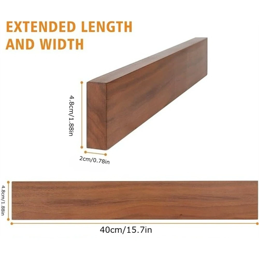 16in Strong Knife Magnet&Knife Rack for Kitchen Utensil Organizer, Strip No Drilling, Walnut Wood Knife Holder for Refrigerator