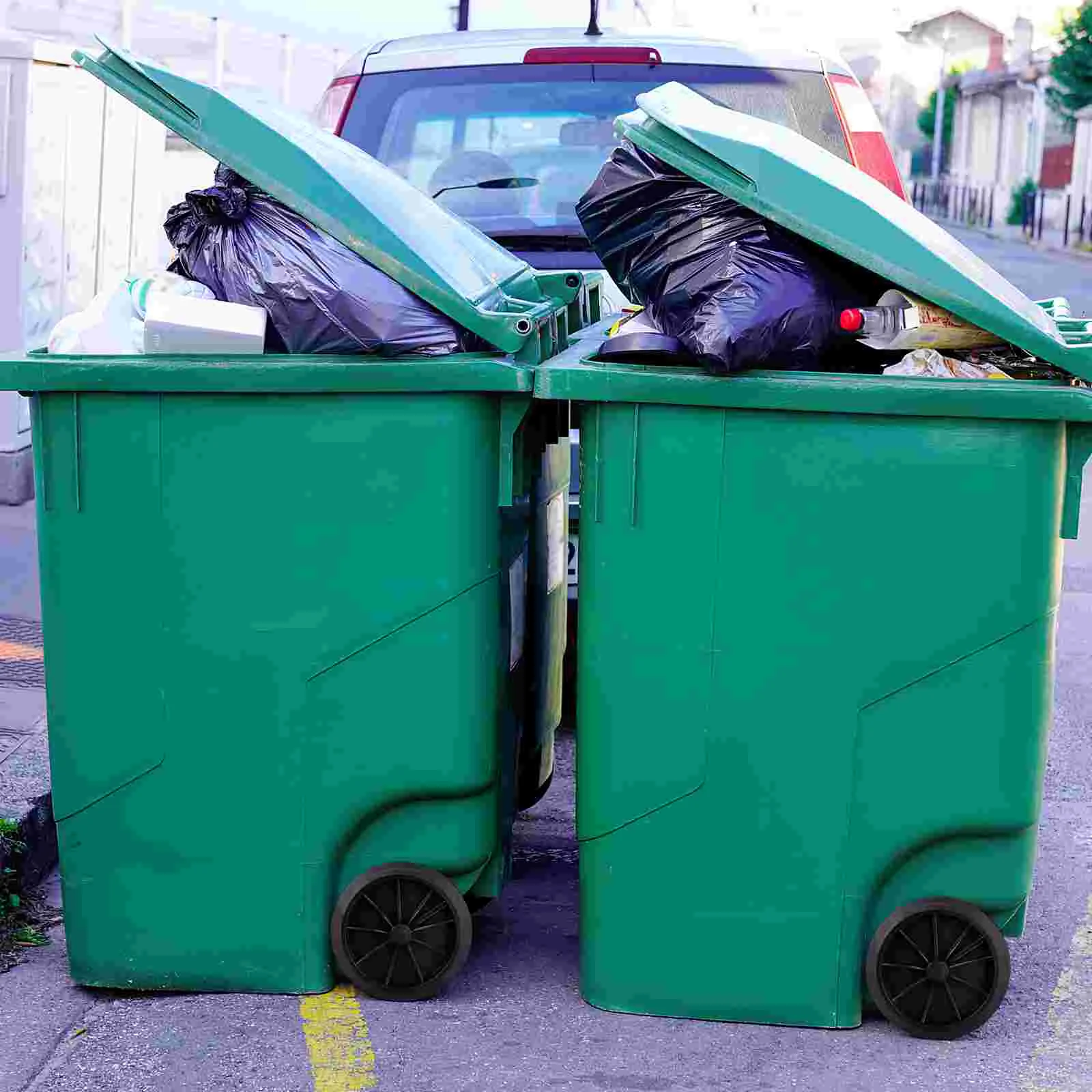 Kleiner rollender Mülleimer mit Gummirad, Rolldose mit Deckel, Müllräder, Windel