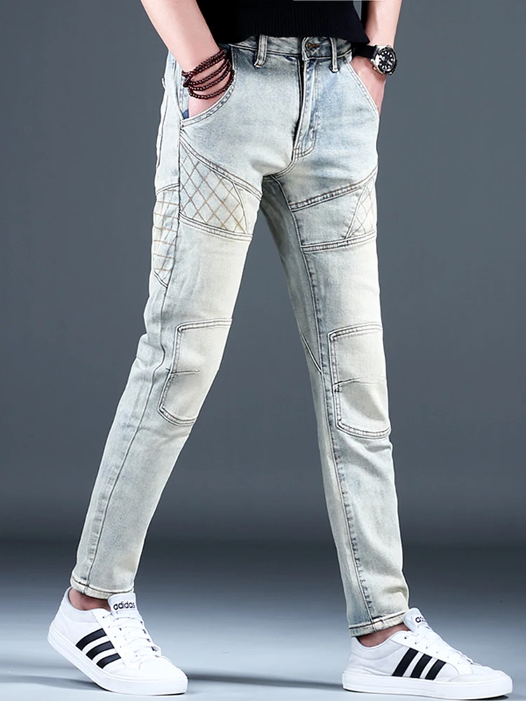 

Мужские джинсы в стиле ретро, свободные повседневные брюки, молодежные, модные, из смесового хлопка и полиэстера, теплые, цвет «каменный вейд»