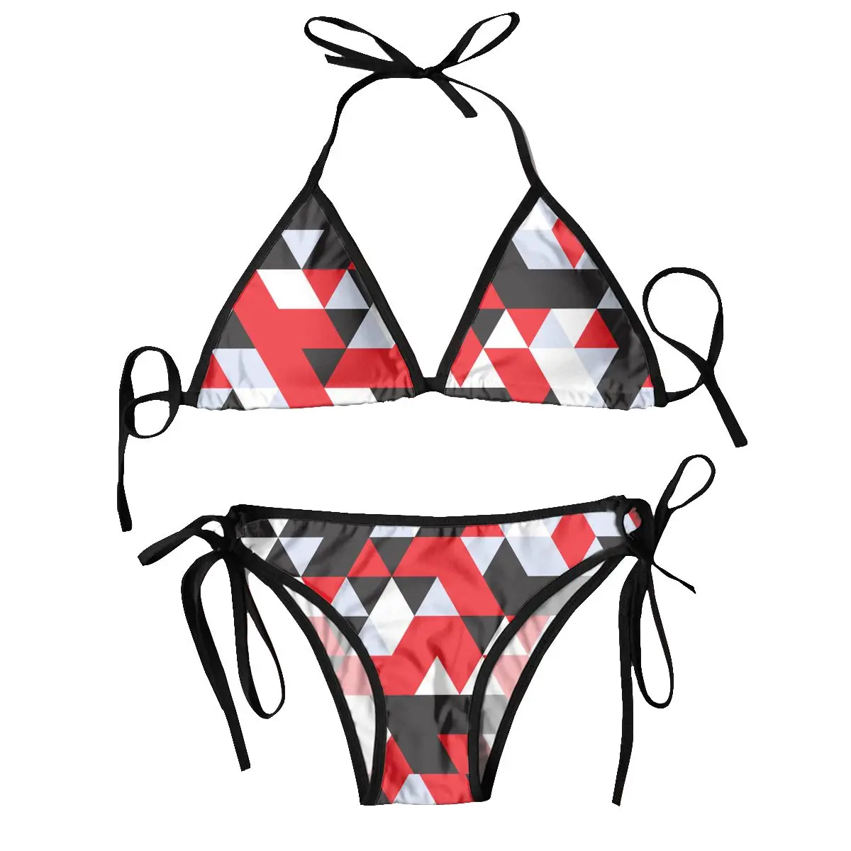 

Женский купальник из двух предметов, комплекты для отпуска 2024, бикини с ретро-рисунком геометрических форм