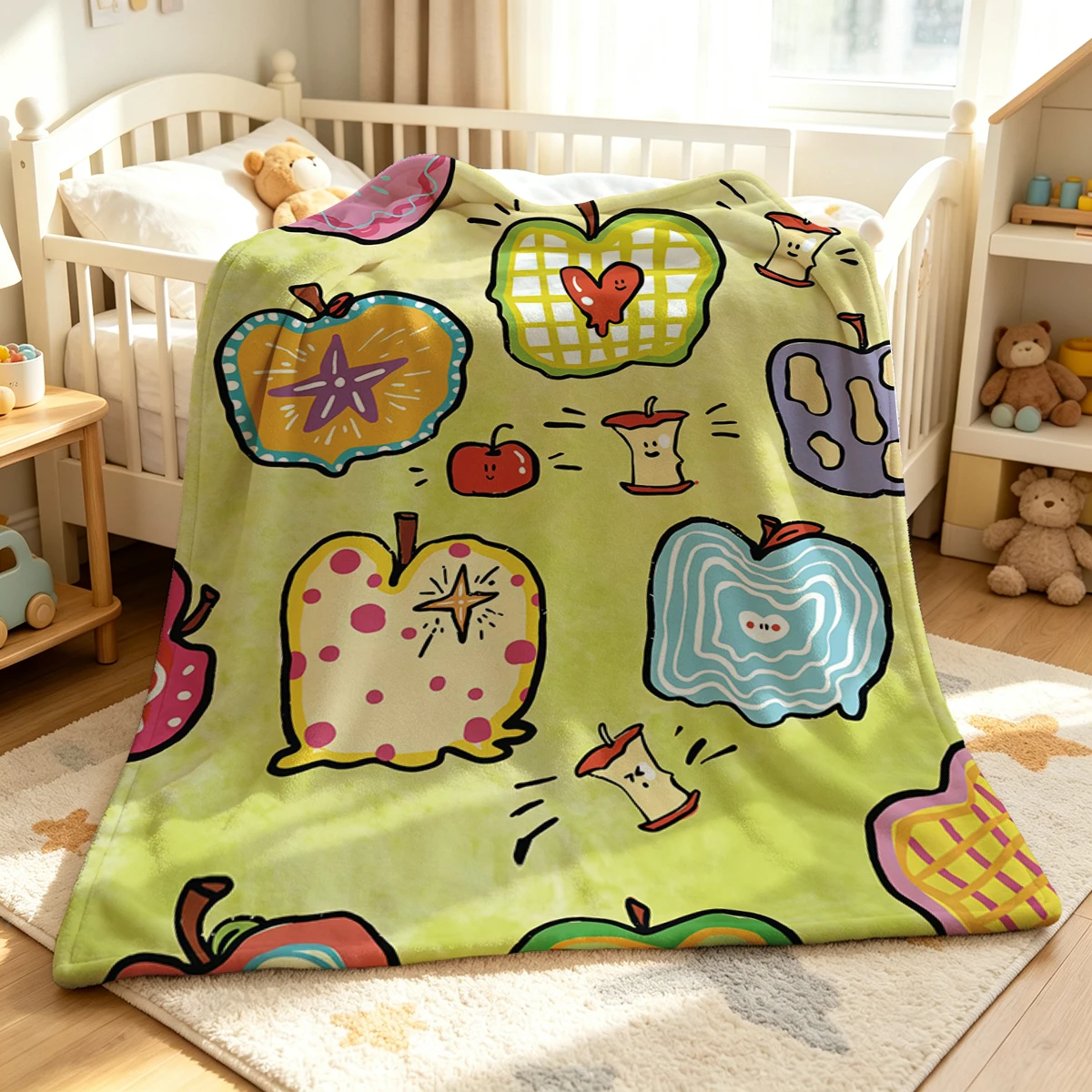 Fruit Fantasy Flannel Blanket Warm Soft Halloween Christmas Couch Warm Cozy Decorative Decor Gift for All Season
