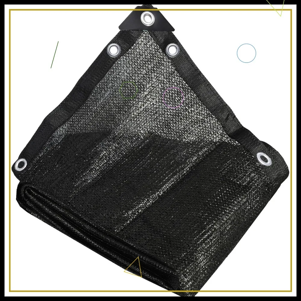 40% 20x24ft Black Shade Cloth, Plant Cover Sun Block with Taped Edge & Grommets for Outdoor Patio