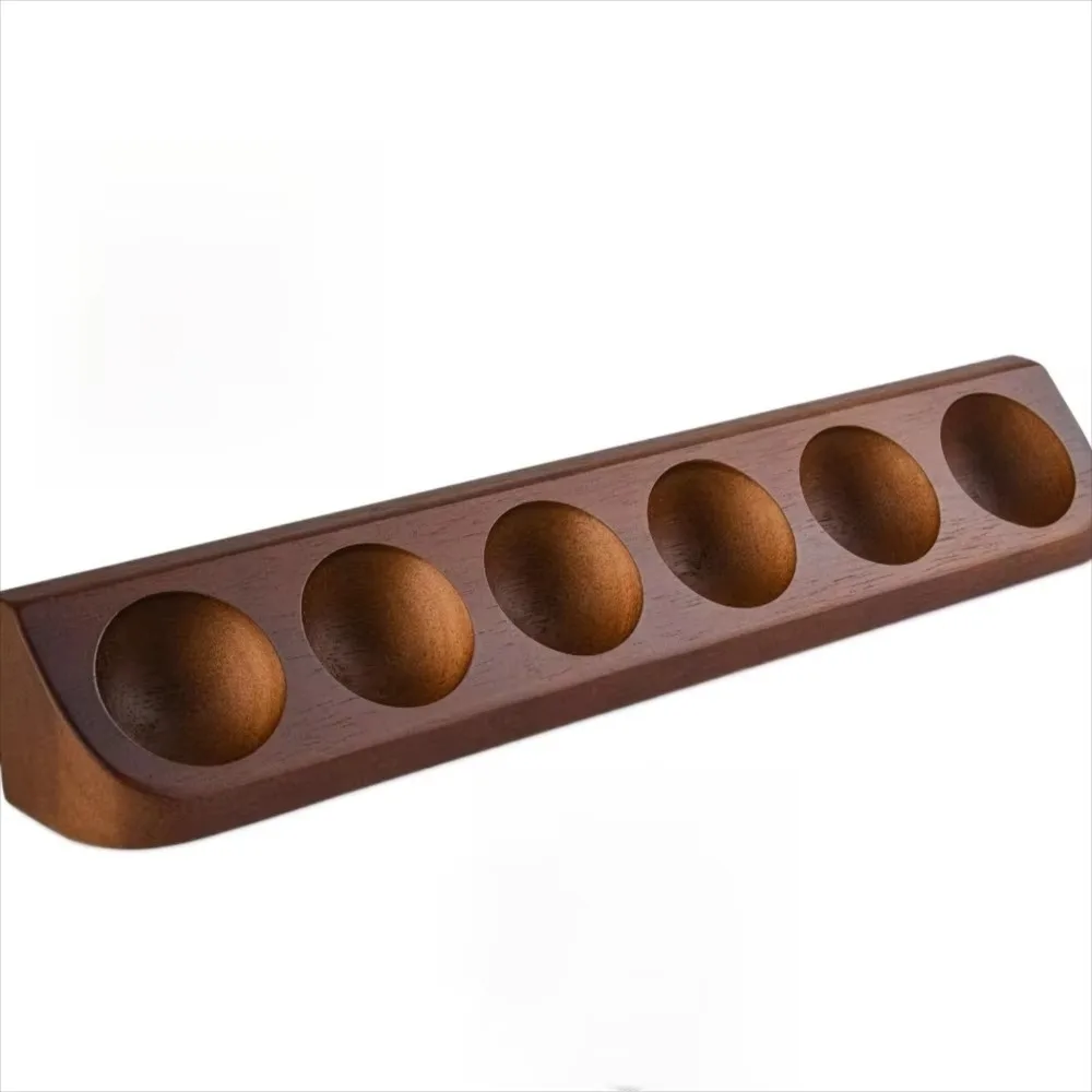 علبة عرض كرة الجولف الخشبية 6 الحجم القياسي مع مسامير حامل كرة الجولف حامل سطح مصقول جدار جبل رف تخزين الجولف #1