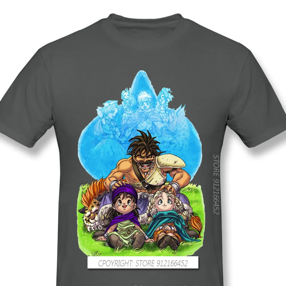 Hero, Bianca, Pankraz And Saber Anime Clothes Design Dragon Quest Funny Anime Manga 100% Cotton Camiseta Men T-Shirt