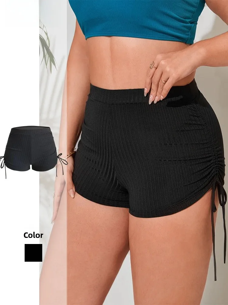 

High Waist Conservative Women's Swimming Shorts Thermal Spring Bottoms Slimming Tummy Cover Flat Footwear Sportswear