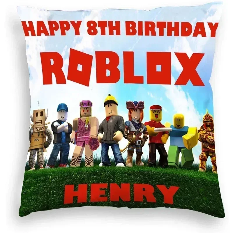 لعبة Roblox لـ Roblox كارتون طباعة كيس وسادة محيطي غطاء الوسادة ديكور المنزل هدية عيد ميلاد غطاء وسادة #2
