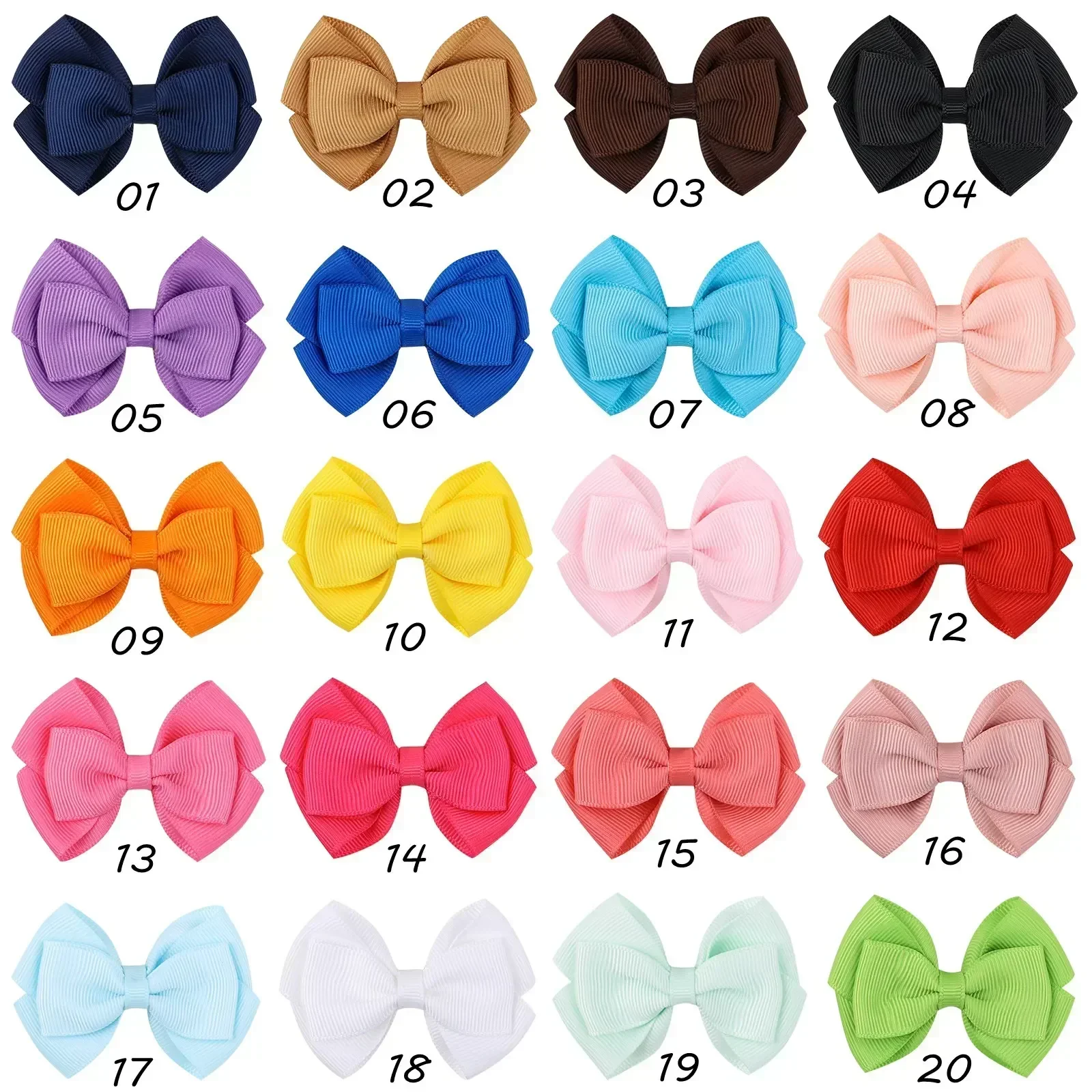 2/4/10pcs Wholesale Baby Girl Solid Ribbon Bowknot Colorful Hair Clips Kid Handmade Cute Headwear Hairpins Kids Hair Accessories