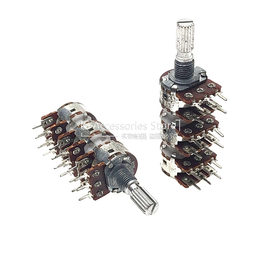 2PCS 6 Link B50K*6 Power Amplifier Volume Adjustment Potentiometer Handle Length 20 Handle 148 Type 16 Type Potentiometer