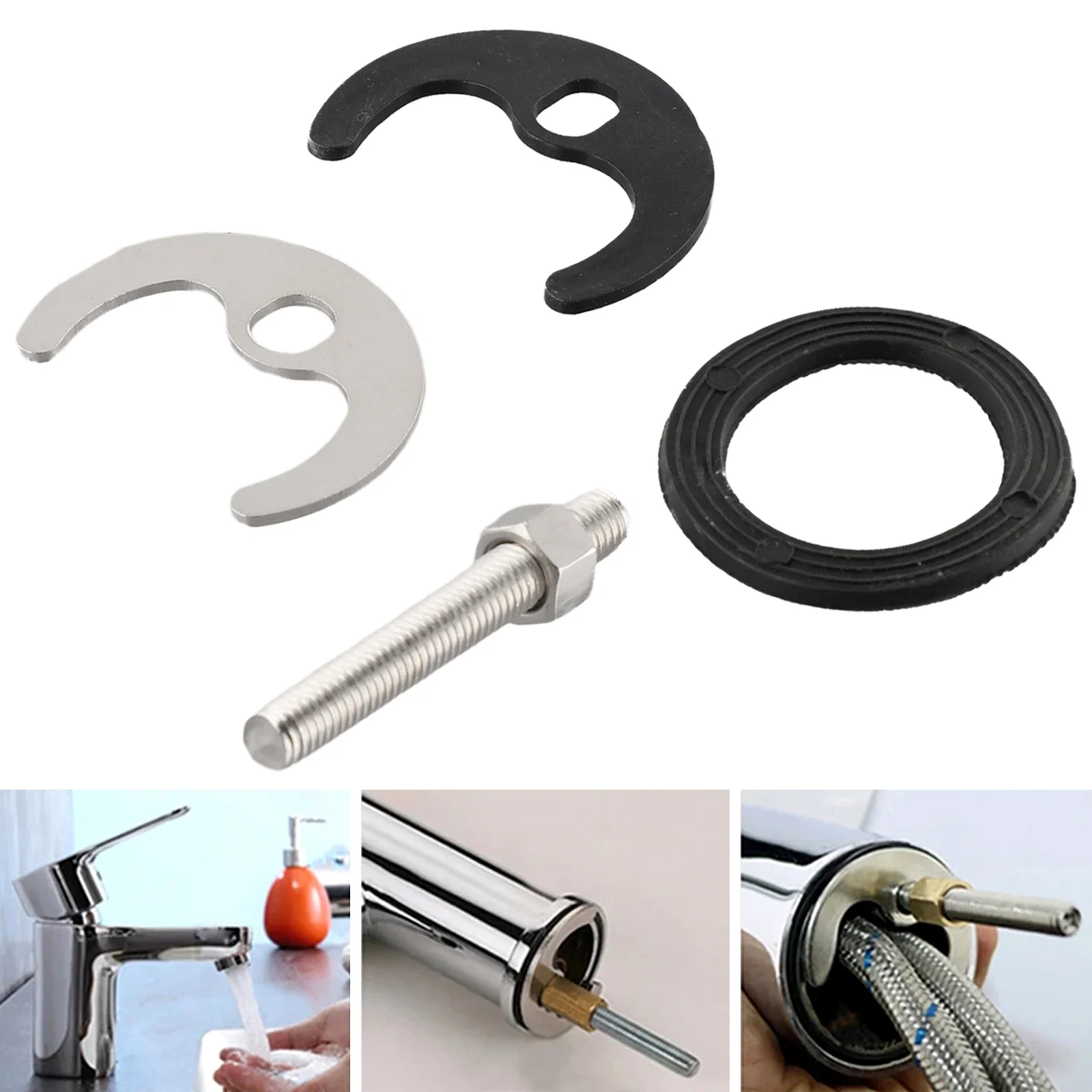 Monobloc Tap Installation Kit Includes Stainless Steel Bolt ABS Bracket Rubber Gasket And 33 48mm Washers For Sink Mounting