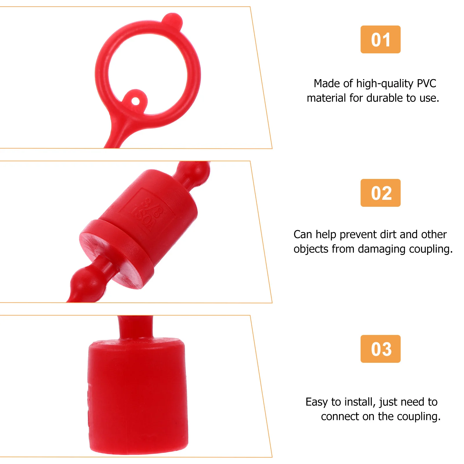 2 Sets Hydraulic Quick Coupling Dust Caps NPT Thread Adapter Connector Covers PVC Easy Install Portable