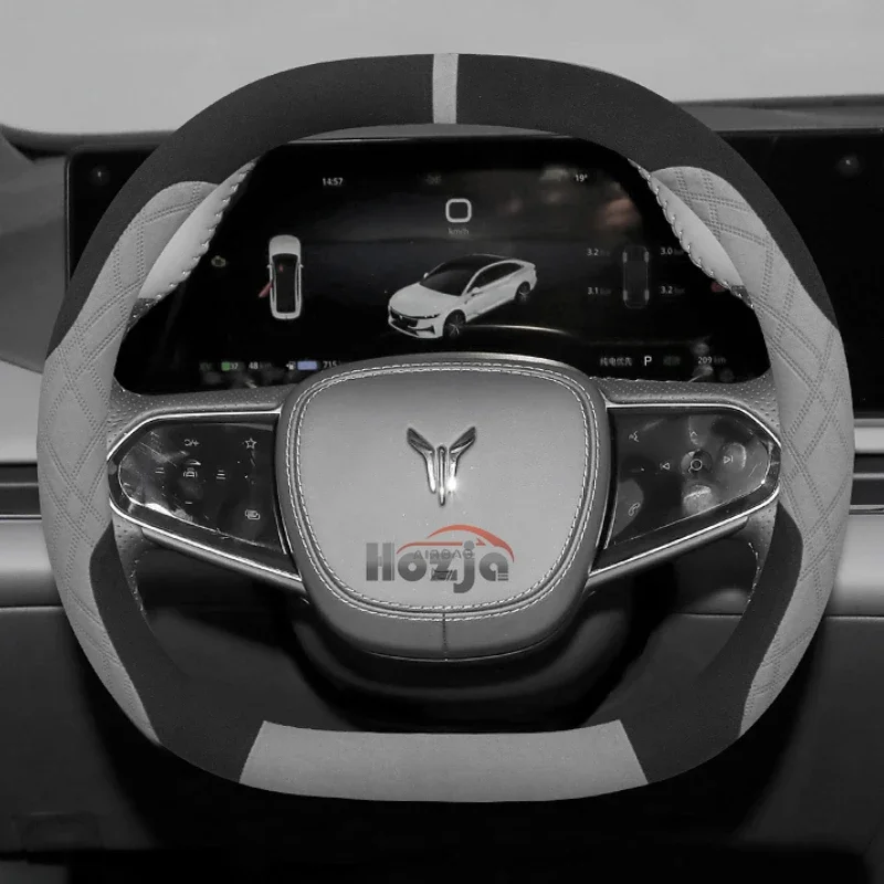 

Замшевый кожаный чехол на руль автомобиля для Voyah Courage 2024 2025, автомобильные аксессуары для стайлинга
