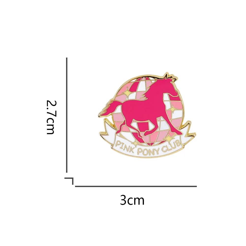 Pink Pony Club Disco Ball Enamel Pin Chappell Roan Music Badge Creative Jewelry Fans Collection Souvenirs