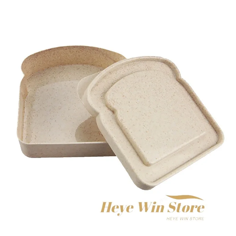 Toast Shaped Portable Lunch Box with Lid Toast Bread Sandwich Box Kitchen Outdoor Picnic Large-capacity Bento Sandwich Box view 6