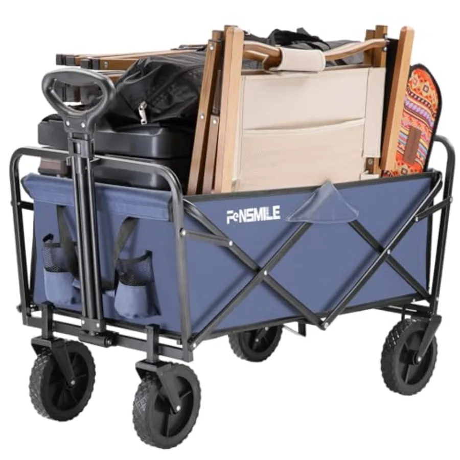 

Collapsible Folding Cart Heavy Duty 220Lbs Capacity Foldable Utility Cart for Outdoor Camping Grocery Sports Beach All Terrain