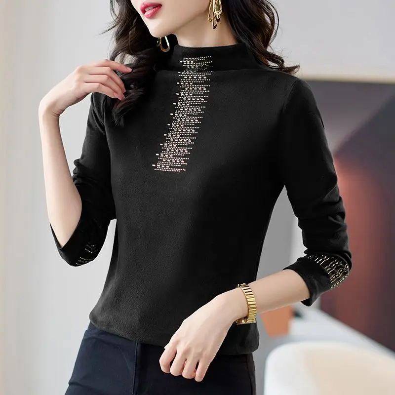 Autumn Winter Simplicity Plus Size Vintage T Shirt Tops Women Clothing Long Sleeve All-match Casual Pullovers Fashion Vintage