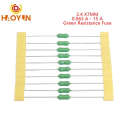【20-5PCS】62mA-15A 2.4*7mm 0.125A 0.5A 1A 1.5A 1.6A 2A 3A - 15A Axial Lead Fuse 125V/250V DIP-2 Fast Blow PICO Resistance Fuse