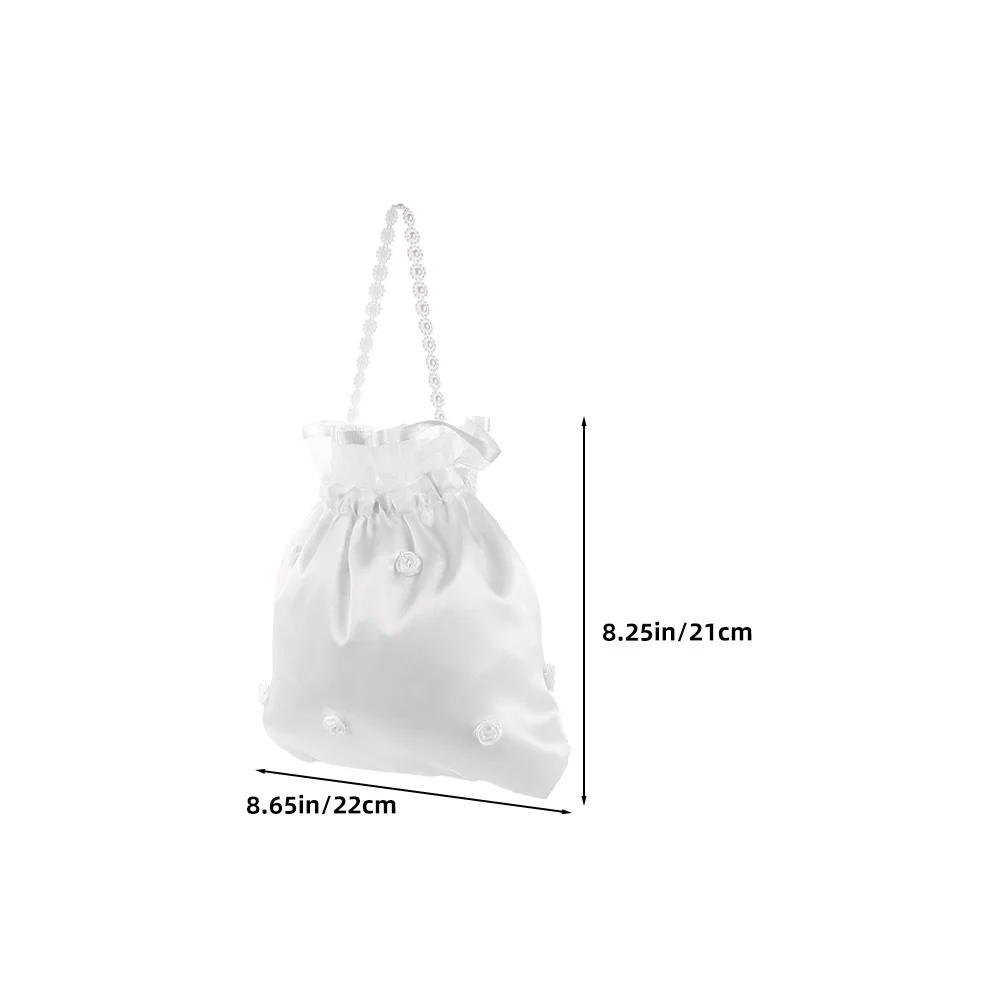 3 قطعة حقيبة الزفاف الساتان الزفاف مزينة بالزهور محفظة المال للعروس وصيفه الشرف مخلب صغير إكسسوار الحفلات المسائية