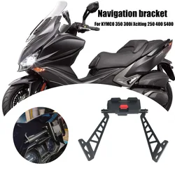 Soporte de teléfono con cargador USB para motocicleta, placa de navegación GPS para KYMCO Down Town 350, 300i, Xciting 250, 400, s400