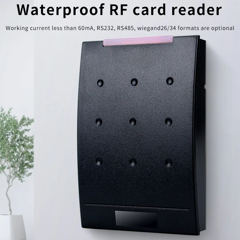 Waterproof 125Khz EMID RFID Card Reader for Door Access Control, Wiegand26/34, RS232, RS485 Format, NFC Access Card Reader