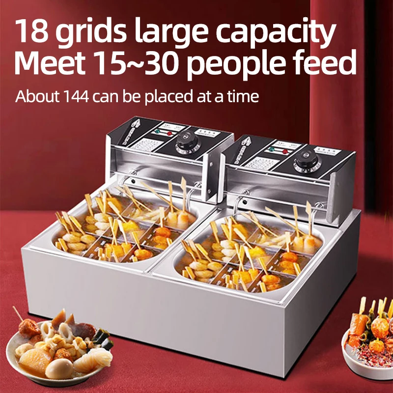 ماكينة طهي كانو من الفولاذ المقاوم للصدأ ، وعاء سيخ أرز كهربائي ، وعاء أودين ياباني ، 9 أقسام ، استخدام تجاري ، وعاء ساخن حار حار التوابل