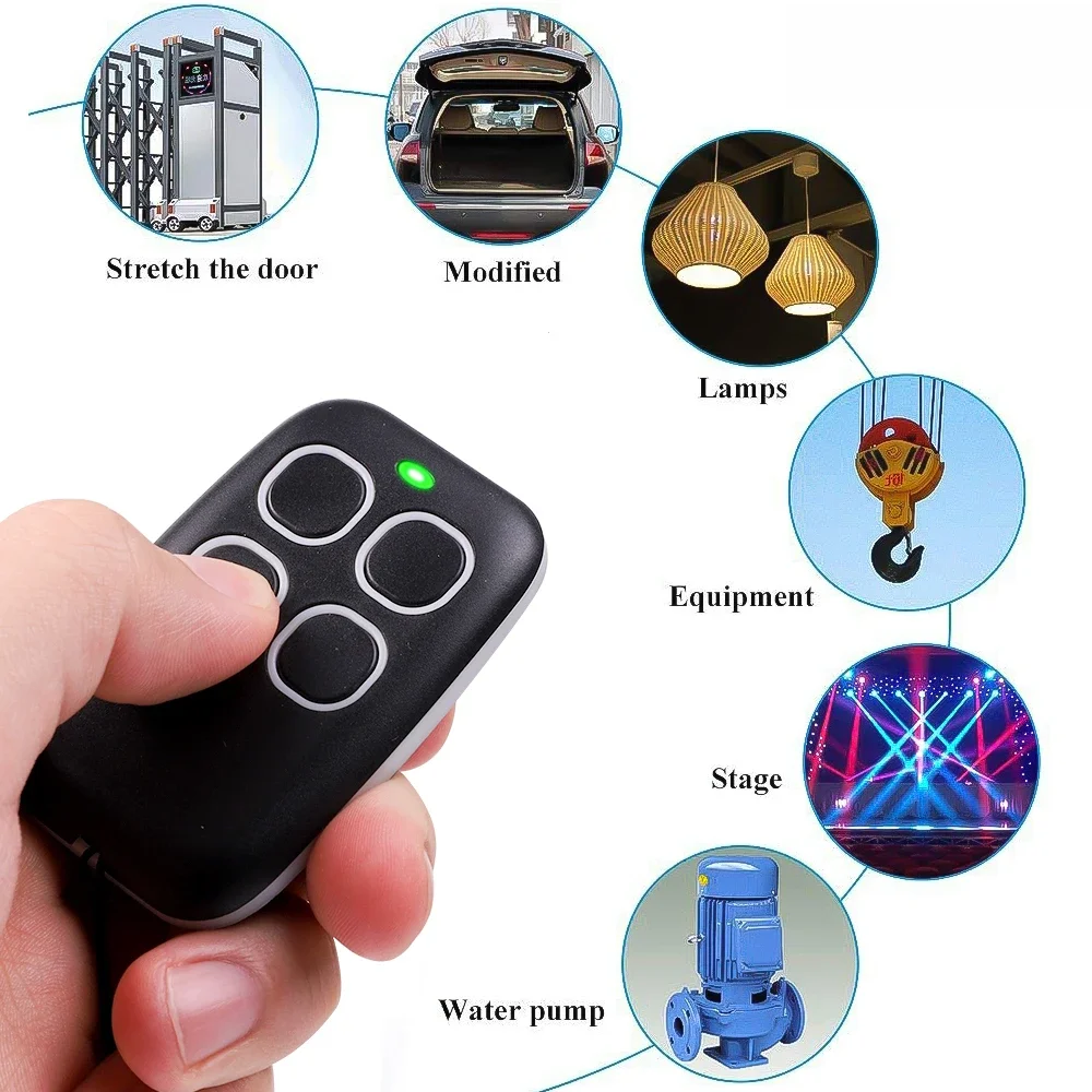 

433MHz 315 330mhz RF Wireless Remote Control Multi Frequency 300-915MHz 4 Keys Cloning Garage Gate Door Opener Remote Duplicator