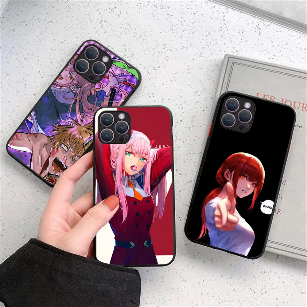 KT-8 Chainsaw man Silicone Case For iPhone X XS 7 8 11 12 14 Mini Pro Max Plus image 4