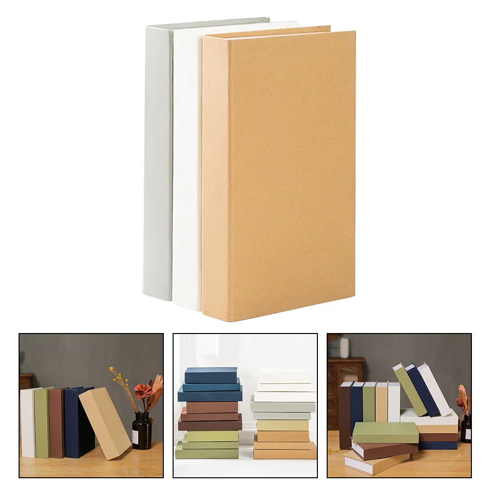 

3 Pcs Prop Book Bookshelf Decoration Artificial Fake Adornment Desktop Photo Paper